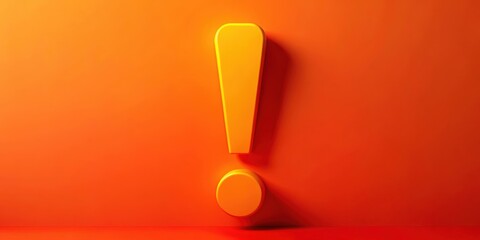 A vibrant orange exclamation point symbol stands out against a bold, saturated background, conveying a sense of urgency and importance