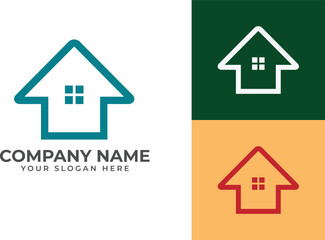 house arrow abstract construction logo, arrow home with vector file