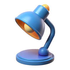 Cute Blue Desk Lamp 3D Render Illustration Perfect for Home Office Study Room Decor