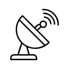 Satellite dish antenna vector illustration for communication technology and signal transmission design