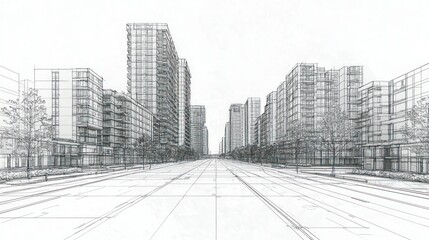 Architectural Blueprint: Modern Cityscape Design