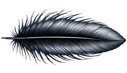 Obraz premium Detailed Feather Illustration with Delicate Barbs and Central Quill