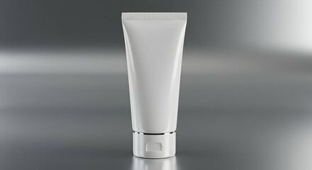 White Cosmetic Tube Mockup On Gray Background