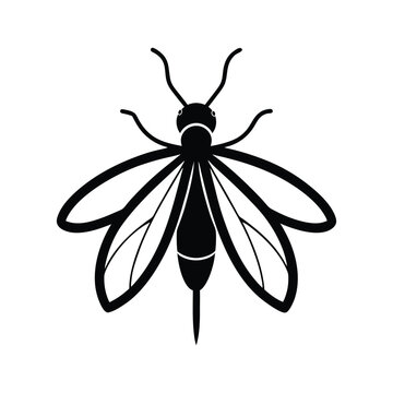 black insect silhouette on white background clip art preview