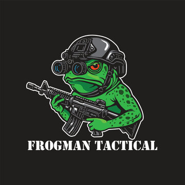 frogman simple logo vector