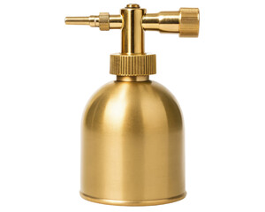 Obraz premium A gold spray nozzle for precise application on a transparent background