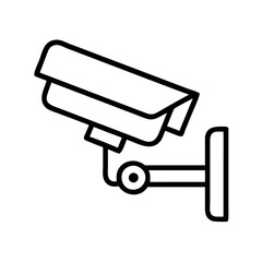 Security camera cctv surveillance system vector icon for safety and protection outline drawing
