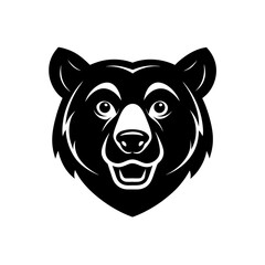 Black Silhouette Bear Head Mascot Featuring a Funny Cartoon Snout vector illustration