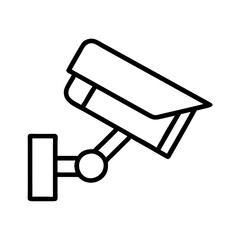 Security camera vector icon surveillance cctv camera system monitoring protection outline drawing
