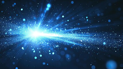Vector Abstract Science, Futuristic Energy Technology Concept with Light Rays -