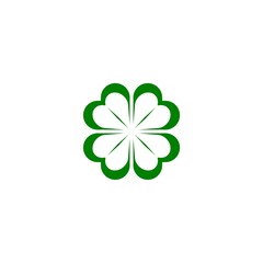 Green Clover Leaf icon isolated on white background