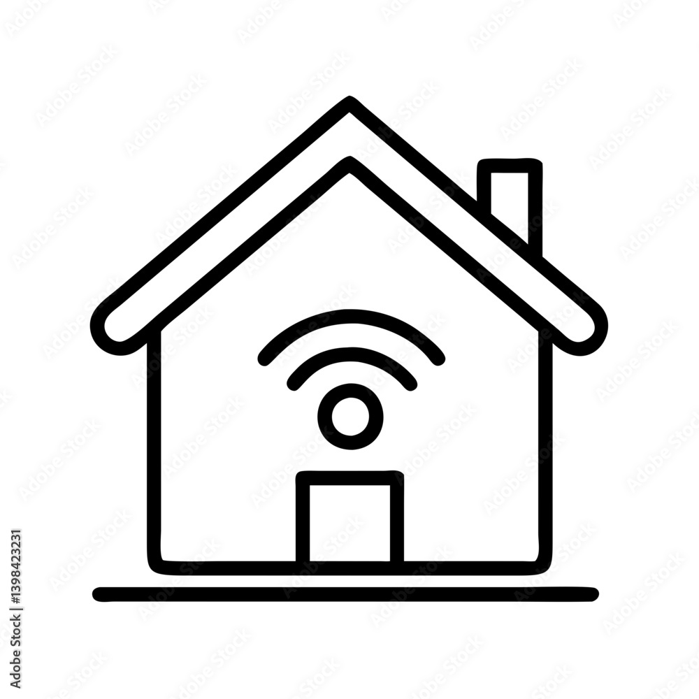 Poster smart home automation system icon vector illustration for iot and wireless technology design