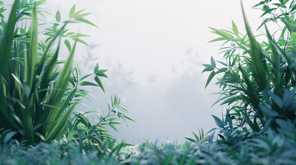 Flat matte white background featuring plant designs on the sides with ample center space for text. Ideal for nature, organic, eco-friendly banners, displays, and presentations.


