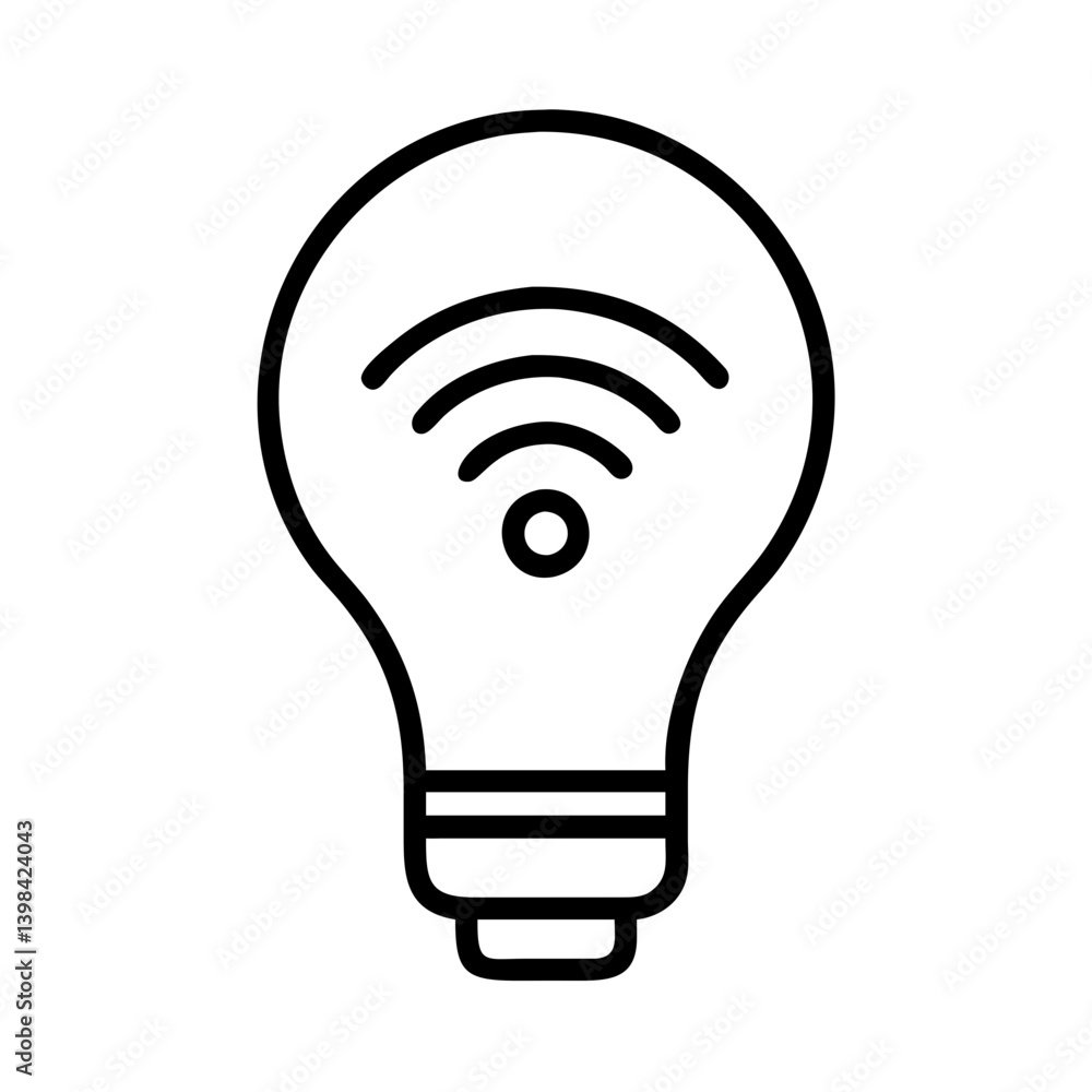 Aufkleber smart light bulb vector icon illustration for iot automation and home automation technology design