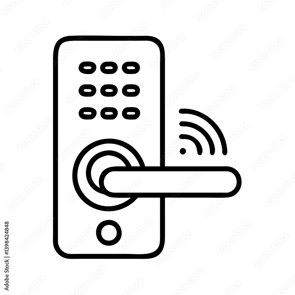 Poster smart door lock with keypad and wifi connectivity for home security and access control system