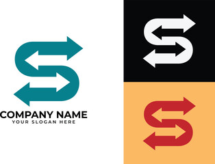 letter S arrow, letter s recycle, letter s exchange  logo, s dollar sign 