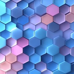 Abstract Hexagon Pattern: A Symphony of Blue and Pink Hues