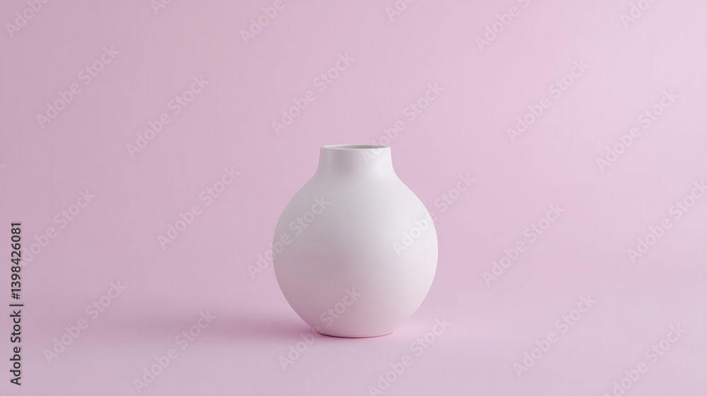 Poster capture minimalistic modern 3d home decor piece on smooth solid color background with generous copy 