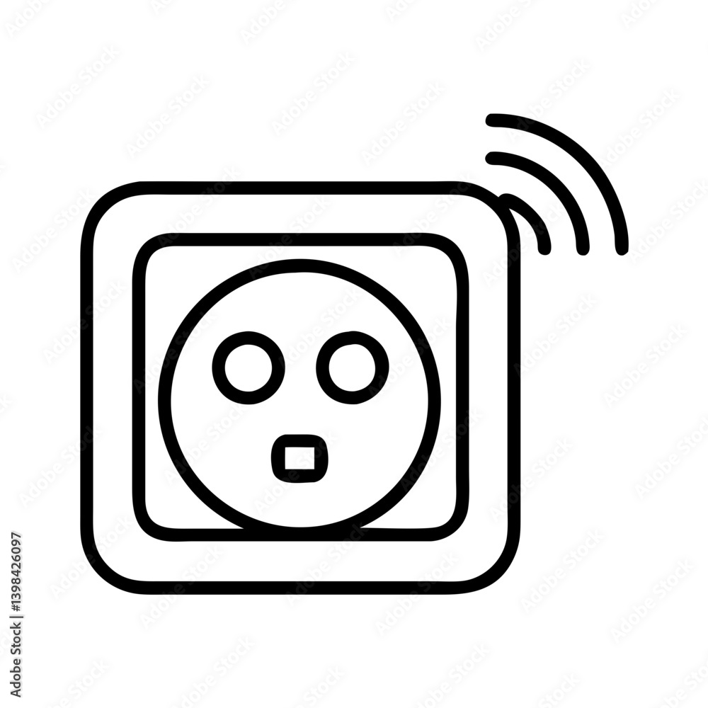 Poster smart outlet wifi enabled power socket vector icon for home automation and iot design projects