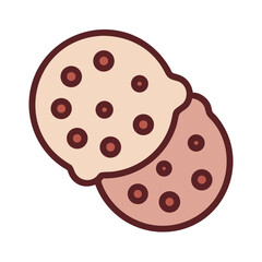 Chocolate Chip Cookie with Dots Icon Design