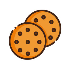 Chocolate Chip Cookie with Dots Icon Design