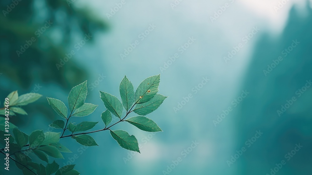 Aufkleber capture serene ecosystem scene with blurred figures in background for peaceful minimalistic image