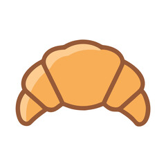 Croissant with Layered Pastry Shape Icon Design
