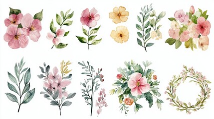 Watercolor Wedding Clipart Set, Perfect for Bridal Themes --