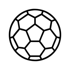 Obraz premium Vector outline drawing of a soccer ball for sports equipment and game design and coloring page
