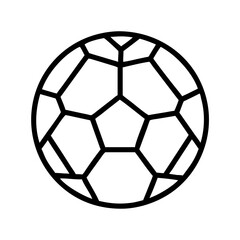 Fototapeta premium Soccer ball vector icon outline illustration for football game sport equipment design element