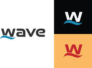 water wave spiral letter w vector logo icon with vector file