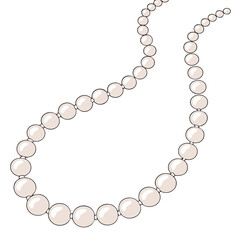 Obraz premium Elegant Pearl Necklace Vector Illustration for Jewelry Design and Fashion Projects