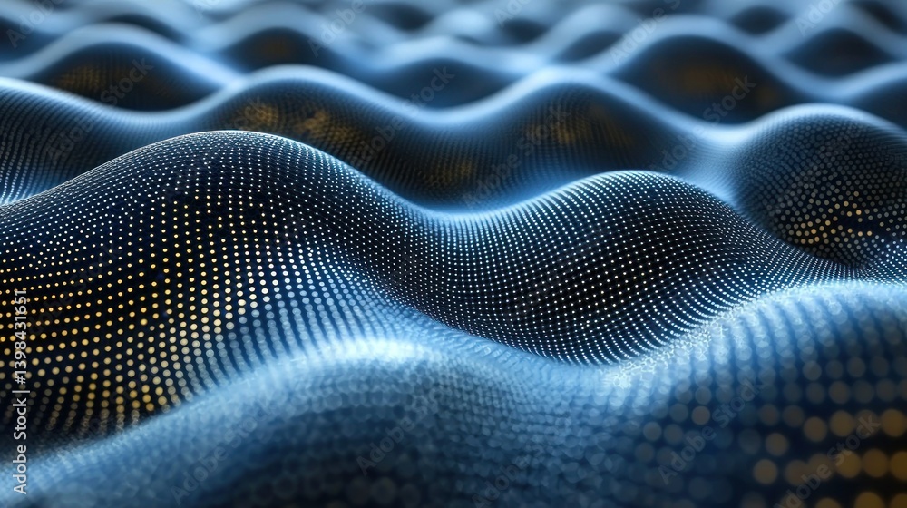 Poster abstract blue digital waveform: a stunning visual representation of data flow and technology