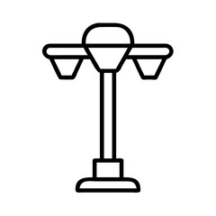 Illustration of a black and white street light lamp post lighting fixture for outdoor use design