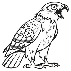 Fototapeta premium Fierce Hawk Vector Illustration for Tattoos and Coloring Books