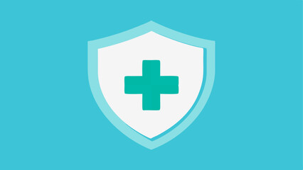 Obraz premium Shield with a Cross A protective shield with a medical cross at its center illustrating protection against diseases through vaccinations.