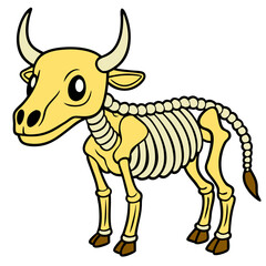 Fototapeta premium Cartoon Cow Skeleton Illustration for Educational and Creative Projects