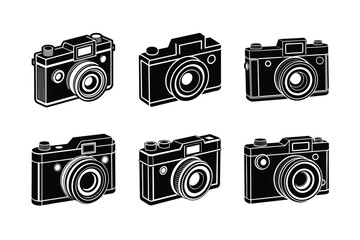 vintage camera shape vector art silhouette