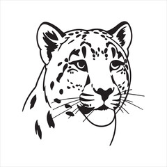 Snow Leopard Illustration for Mountain Wildlife and Endangered Species Concepts