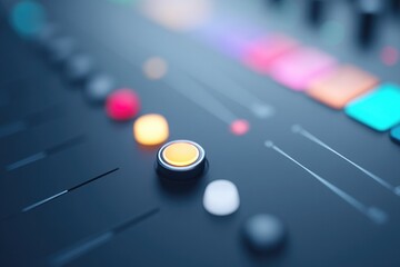 close-up of modern digital music interface with sleek minimalistic design elements featuring wide range of colorful