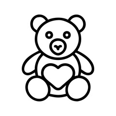 Teddy bear outline drawing vector illustration cute stuffed animal plush toy for kids design