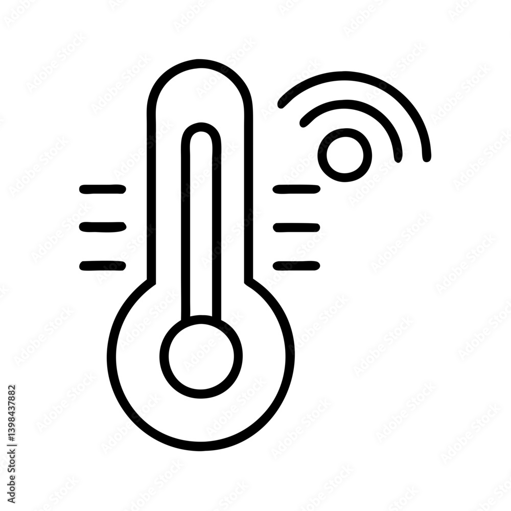 Poster find smart thermometer temperature sensor wireless connectivity monitoring device icon vector