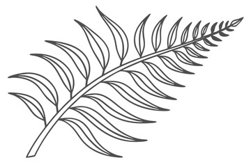 Obraz premium Elegant Black Line Art Fern Leaf for Nature Designs and Tattoos