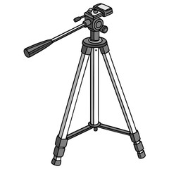Vector Illustration of  Tripod for Camera Equipment Design