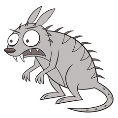 Cartoon Spiky Rodent Character Illustration for Comics and Children’s Books