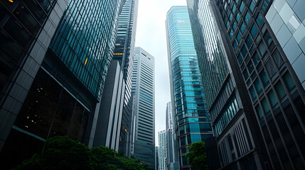 Urban Skyscrapers View In Modern City