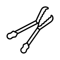 Vector illustration of tongs kitchen utensil serving bbq grill tool cooking equipment isolated on white