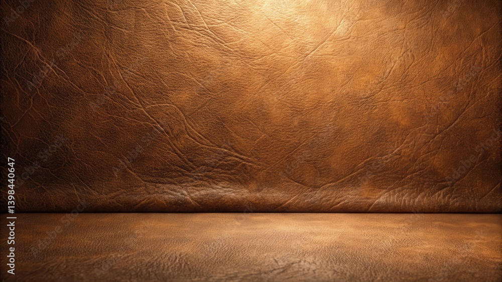 Aufkleber illuminated brown leather texture background featuring a subtle gradient and a smooth floor section 