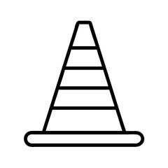 Vector outline illustration of a traffic cone safety cone construction cone road cone warning cone icon
