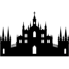 Fototapeta premium Gothic Cathedral Silhouette Vector Art for Design and Decoration